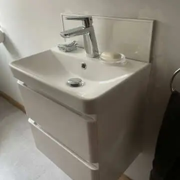 Corsica Gloss White Wall Hung Slimline Basin Drawer Vanity 500mm