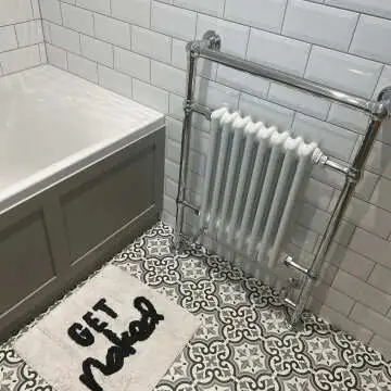Gibraltar Slimline Large White Traditional Heated Towel Radiator (Flat Top Rail)