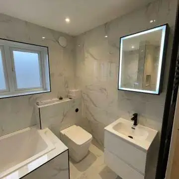 Mia Black Framed Illuminated LED Mirror Cabinet With BLUETOOTH Speaker 710x500mm
