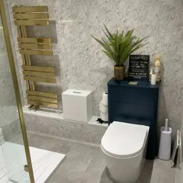 Seville Brushed Brass Designer Flat Panel Heated Towel Rail 1200x450mm
