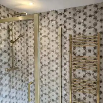 Barcelona Brushed Brass Straight Heated Towel Rail 1600x500mm