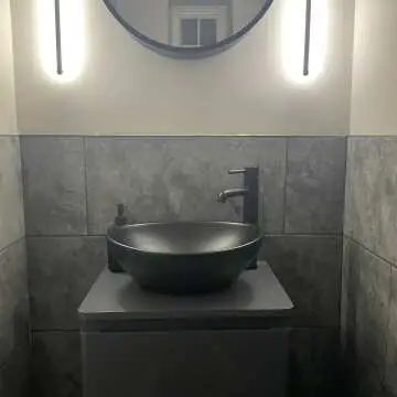 Mollie Black Framed Round Mirror Cabinet 500mm