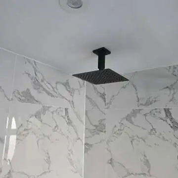 200mm Matt Black Square Stainless Steel Slim Shower Head