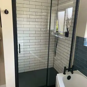 London Matt Black 6mm Sliding Shower Door 1200mm