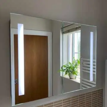 Emielia Battery Powered Illuminated LED Mirror Cabinet 600x800mm