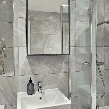 Esme Matt Black Illuminated LED Recessed Mirror Cabinet 700x500mm