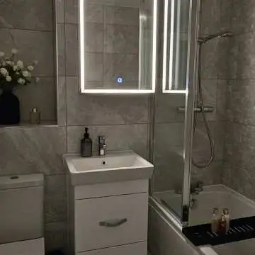 Esme Matt Black Illuminated LED Recessed Mirror Cabinet 700x500mm