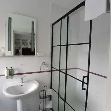 London Matt Black Grid 6mm Sliding Shower Door 1200mm