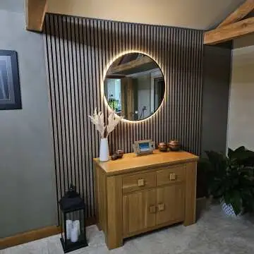 Delilah Black Framed Round Backlit llluminated LED Mirror 800mm