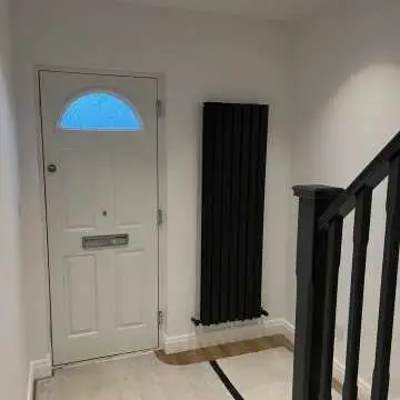 Faro Matt Black Double Flat Panel Vertical Radiator 1800x420mm