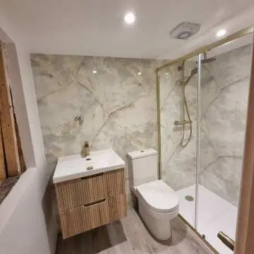 Trepanel Aqua® Gloss Green Onyx Effect PVC Shower Wall Panel