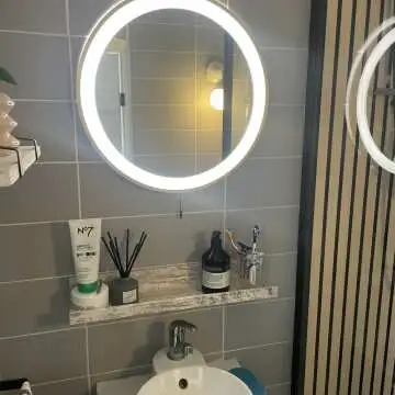 Delilah Battery Powered Brushed Brass Round Illuminated LED Mirror 500mm