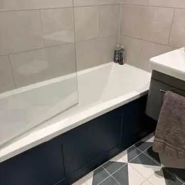 Traditional Navy Blue Wooden Bath Front Panel 1700mm