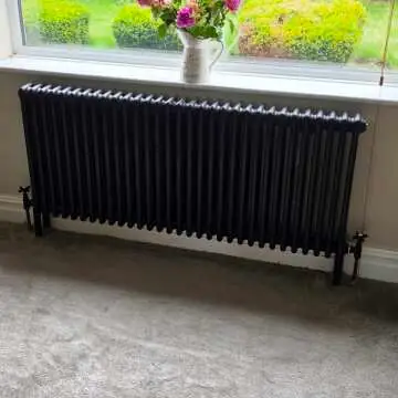 Matt Black Pipe Connectors For Heated Towel Rails & Radiators (Pair) 300mm