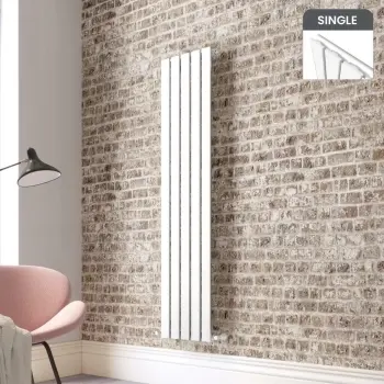 Faro White Single Flat Panel Vertical Radiator 1600x350mm