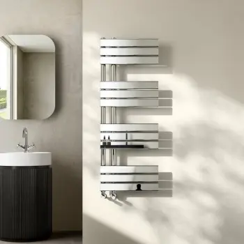 Seville Chrome Designer Flat Panel Heated Towel Rail 1200x450mm