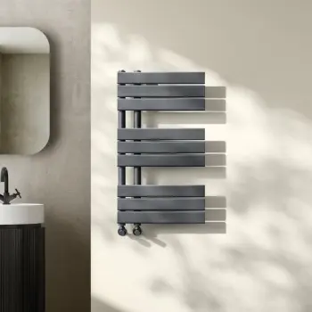 Seville Anthracite Designer Flat Panel Heated Towel Rail 800x450mm