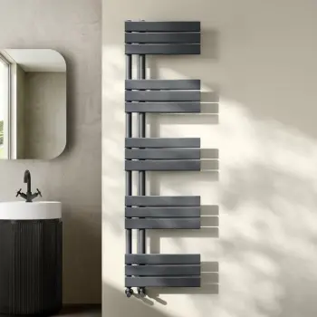 Seville Anthracite Designer Flat Panel Heated Towel Rail 1600x450mm