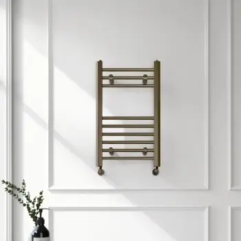 Barcelona Antique Gold Straight Heated Towel Rail 650x400mm