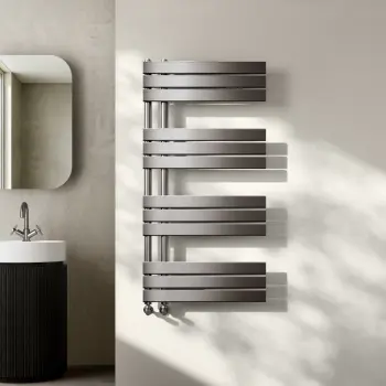 Seville Brushed Gunmetal Designer Flat Panel Heated Towel Rail 1200x600mm