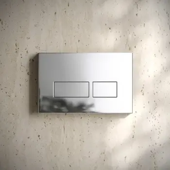Idaho Chrome Square Button Flush Plate