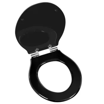 Enid Traditional Gloss Black Wooden Soft Close Toilet Seat