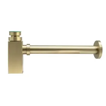 Brushed Brass Square Basin Bottle Trap