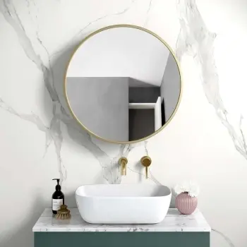 Mollie Matt Brass Round Mirror Cabinet 600mm