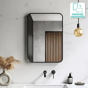 Nina Black Framed Mirror 700x500mm