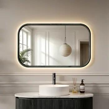 Lily Black Oak Rectangular LED Mirror 600x1000mm
