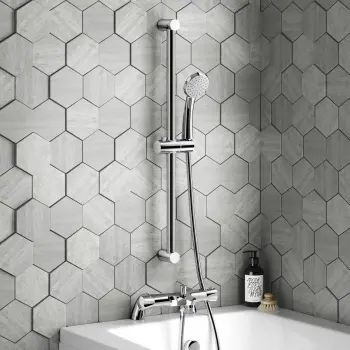 Lismore Bath Mounted Round Thermostatic Bath Filler Shower Set