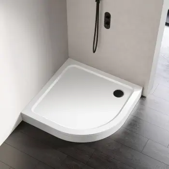 London Quadrant Stone Shower Tray 1000x1000mm & Riser Kit