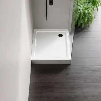 London Rectangular Stone Shower Tray 1000x760mm & Riser Kit