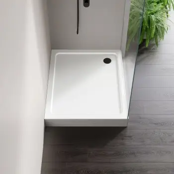 London Rectangular Stone Shower Tray 1100x900mm & Riser Kit
