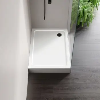 London Rectangular Stone Shower Tray 1200x760mm & Riser Kit