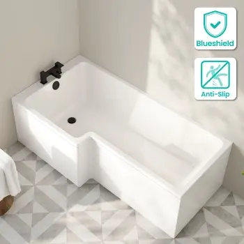 Brixton L Shaped 1700 Bath with Front Panel - Left Handed