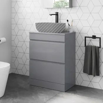 Trent Stone Grey Drawer 600mm - Excludes Counter Top Basin
