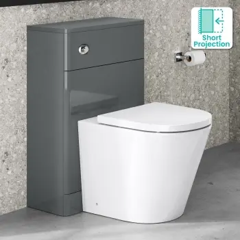 Corsica Curved Storm Grey Slimline Back To Wall Unit and Boston Toilet