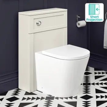 Traditional Chalk White Slimline Back To Wall Unit and Boston Toilet