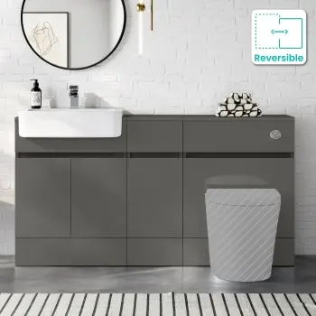 Foster Tungsten Grey Combination Vanity Basin 1500mm - Excludes Toilet