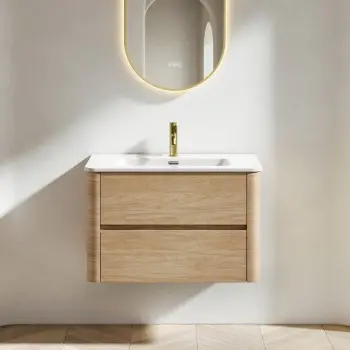 Jerez Country Oak Wall Hung Basin Drawer Vanity 800mm