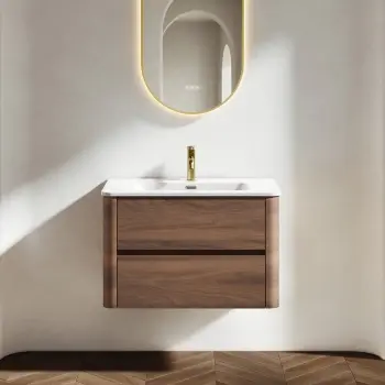 Jerez Black Walnut Wall Hung Basin Drawer Vanity 800mm