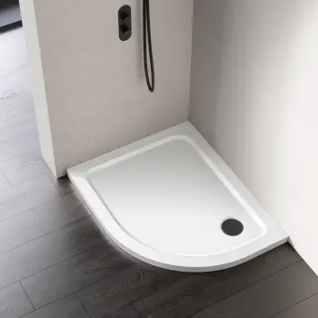 London Offset Quadrant Stone Shower Tray 1000x800mm - Right Handed