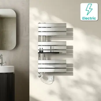 Seville Electric Chrome Designer Flat Panel Heated Towel Rail 800x450mm
