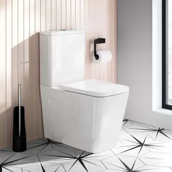 Nevada Rimless Close Coupled Toilet With Premium Soft Close Seat