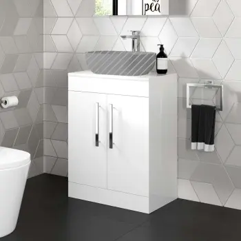Avon Gloss White Cabinet 600mm - Excludes Counter Top Basin