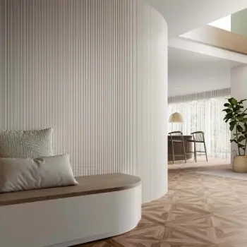 Trepanel Flex® White Flexible Acoustic Wood Panels 2400x300