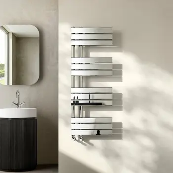 Seville Chrome Designer Flat Panel Heated Towel Rail 1200x450mm