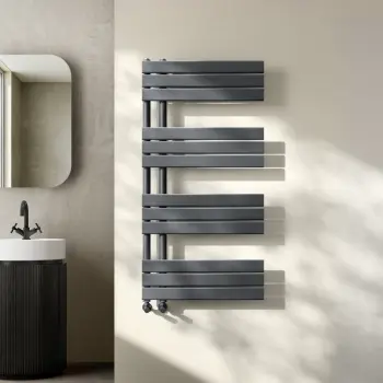Seville Anthracite Designer Flat Panel Heated Towel Rail 1200x600mm