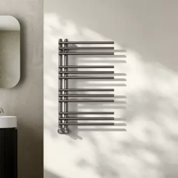 Cannes Brushed Gunmetal Designer Heated Towel Rail 800x500mm